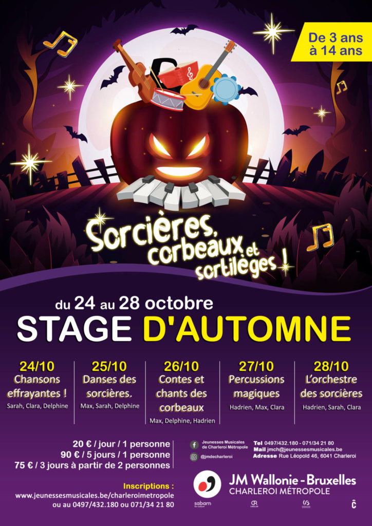 Stage d’automne | 2022 Exemplaire – Jeunesses Musicales Charleroi Métropole
